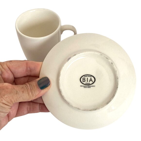BIA Hand Glazed Espresso Demitasse Cup Saucer Set Microwave Dishwasher Oven Safe - Picture 5 of 7